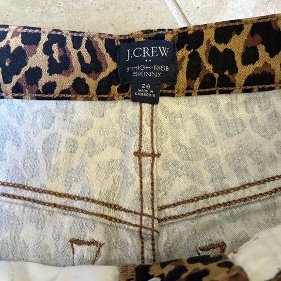 J.Crew 9” High-Rise Leopard Skinny Jeans – Size 26 - Picture 5 of 8